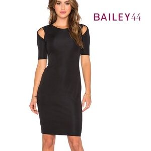 Revolve Bailey44 Bridgette Dress Sheath Black Sleek Jersey Knit Cut Out Detail